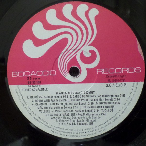 Catalan Music, Folk, LP, Maria Del Mar Bonet | Historia Nuestra