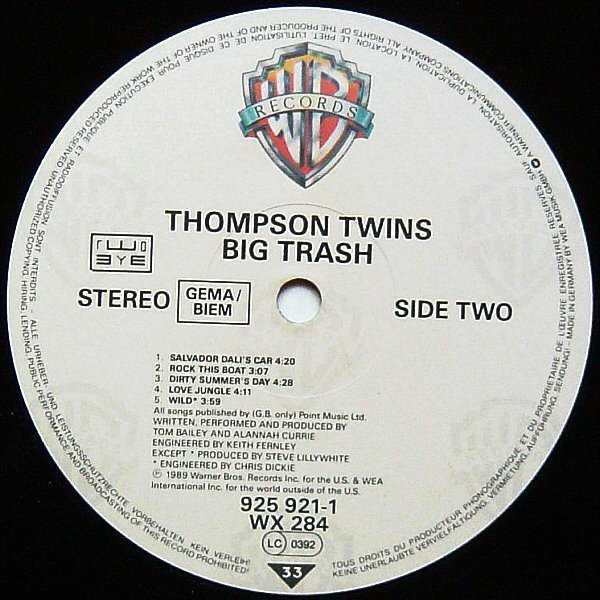 LP, Synthpop, Thompson Twins | Historia Nuestra