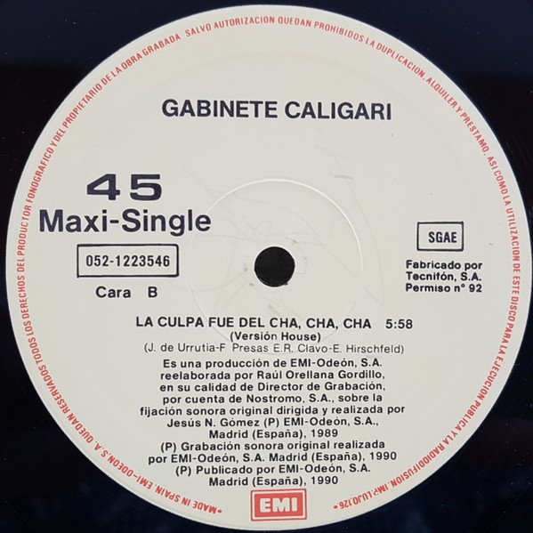 12 inch, Gabinete Caligari, House, Latin, Pop Rock | Historia Nuestra