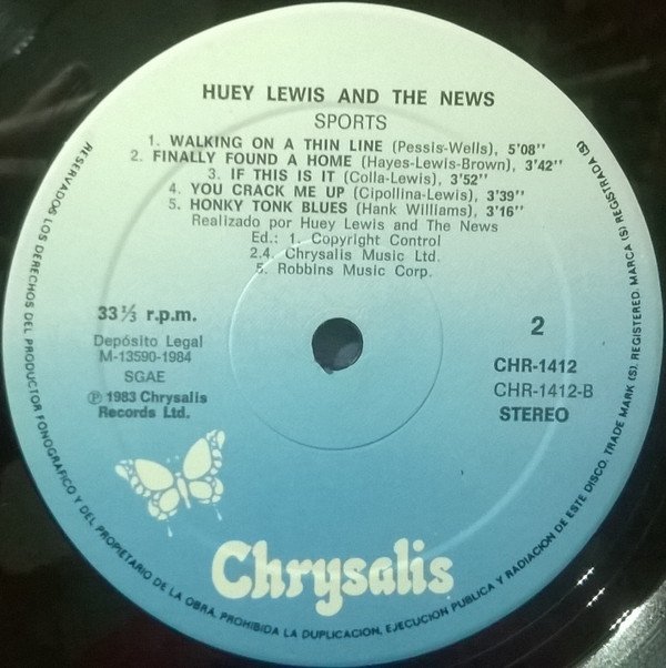 Huey Lewis And The News*, LP, Pop Rock | Historia Nuestra