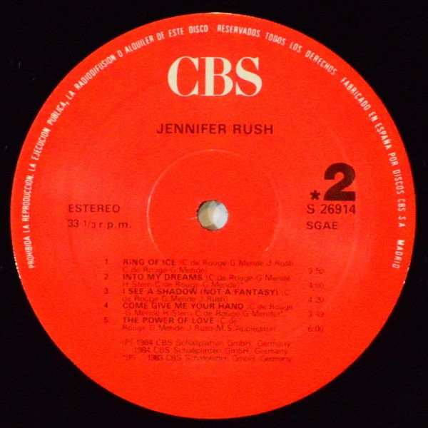 Ballad, Jennifer Rush, LP, Synthpop | Historia Nuestra