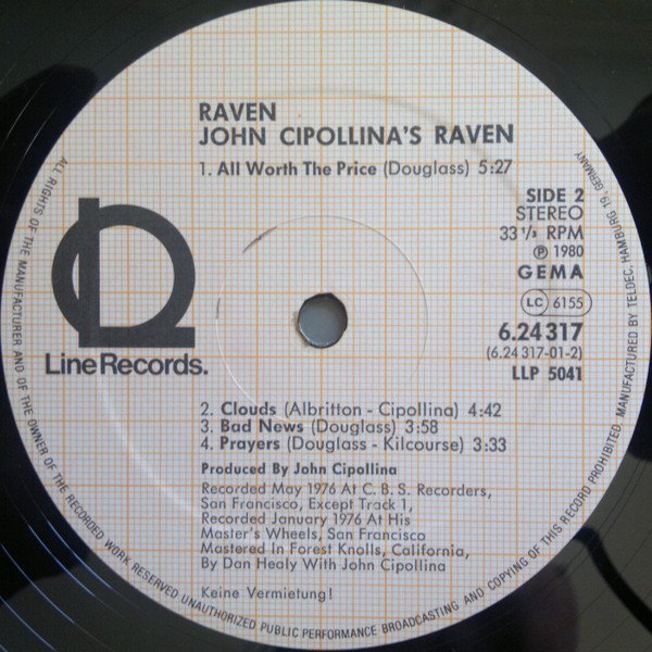 Hard Rock, John Cipollina / Raven, LP, Rock Roll | Historia Nuestra