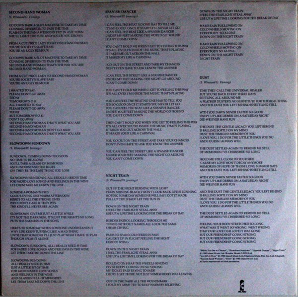 LP, Pop Rock, Soft Rock, Steve Winwood | Historia Nuestra