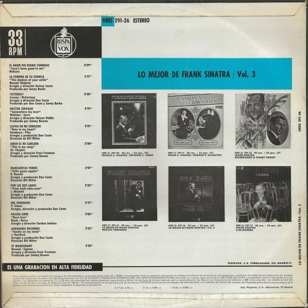 Frank Sinatra, LP, Swing | Historia Nuestra