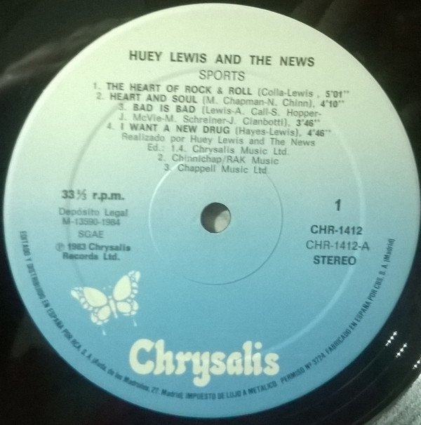 Huey Lewis And The News*, LP, Pop Rock | Historia Nuestra