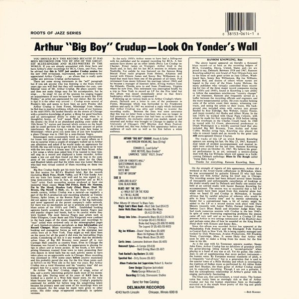Arthur "Big Boy" Crudup, LP | Historia Nuestra