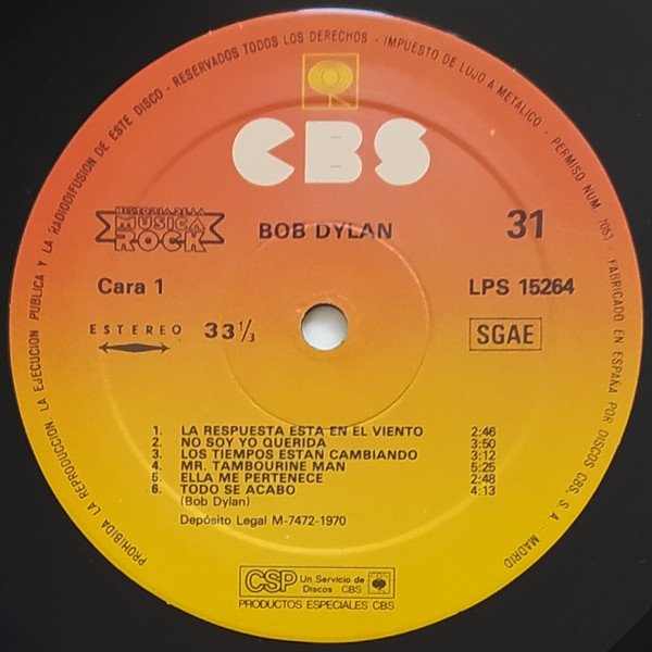 Bob Dylan, Folk Rock, LP | Historia Nuestra