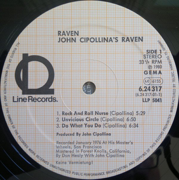 Hard Rock, John Cipollina / Raven, LP, Rock Roll | Historia Nuestra