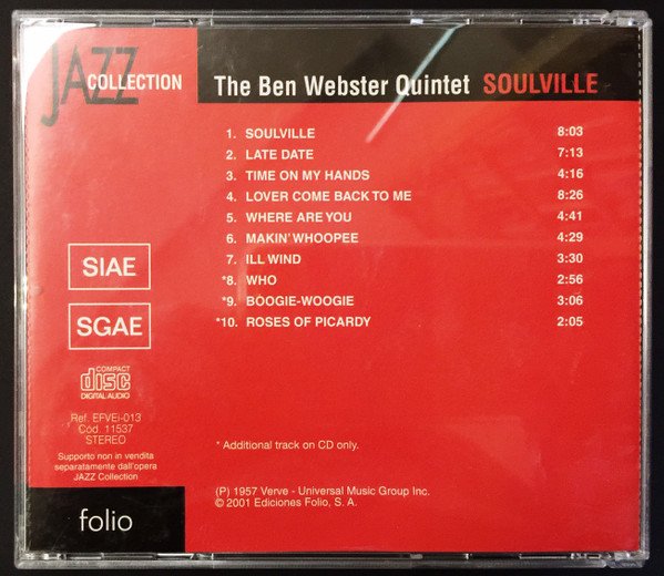CD, The Ben Webster Quintet | Historia Nuestra