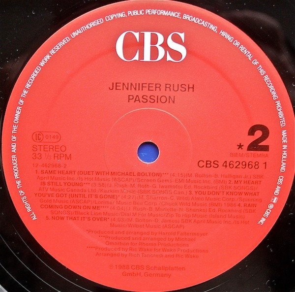 Jennifer Rush, LP, Pop Rock | Historia Nuestra