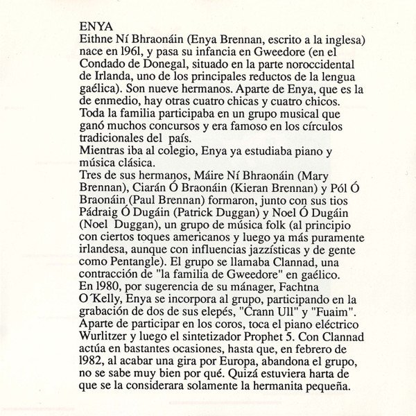 Ambient, CD, Enya, Modern Classical, Soundtrack | Historia Nuestra