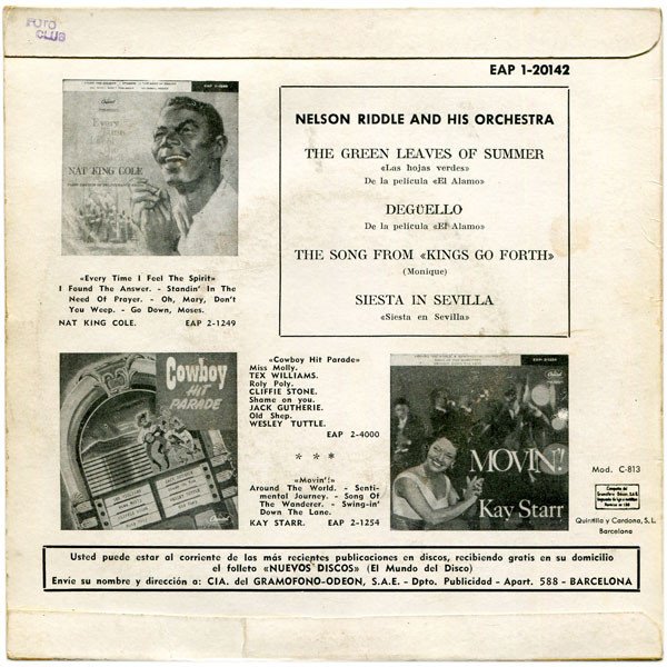 Ni yODI LmpwZWc jpeg, Nelson Riddle And His Orchestra, Historia Nuestra