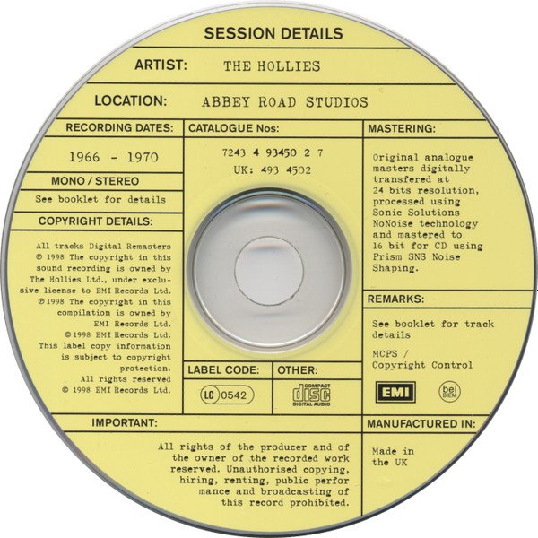 CD, The Hollies, Vocal | Historia Nuestra
