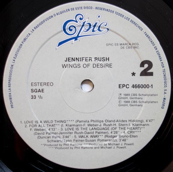Jennifer Rush, LP, Pop Rock | Historia Nuestra