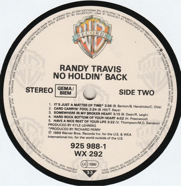 Country, LP, Randy Travis | Historia Nuestra