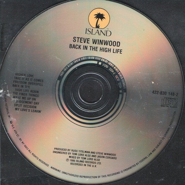 CD, Pop Rock, Steve Winwood, Synthpop | Historia Nuestra