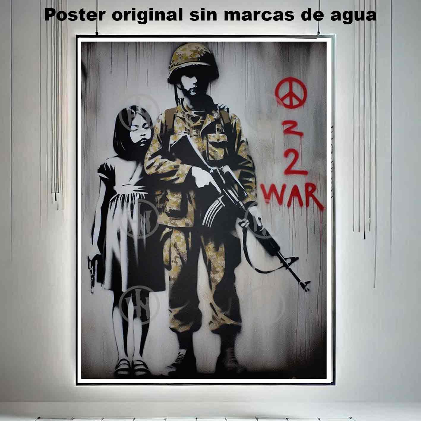 No a la Guerra Tatuajes Street Art Poster de Historia, No a la Guerra-El Póster Personalizado, Historia Nuestra