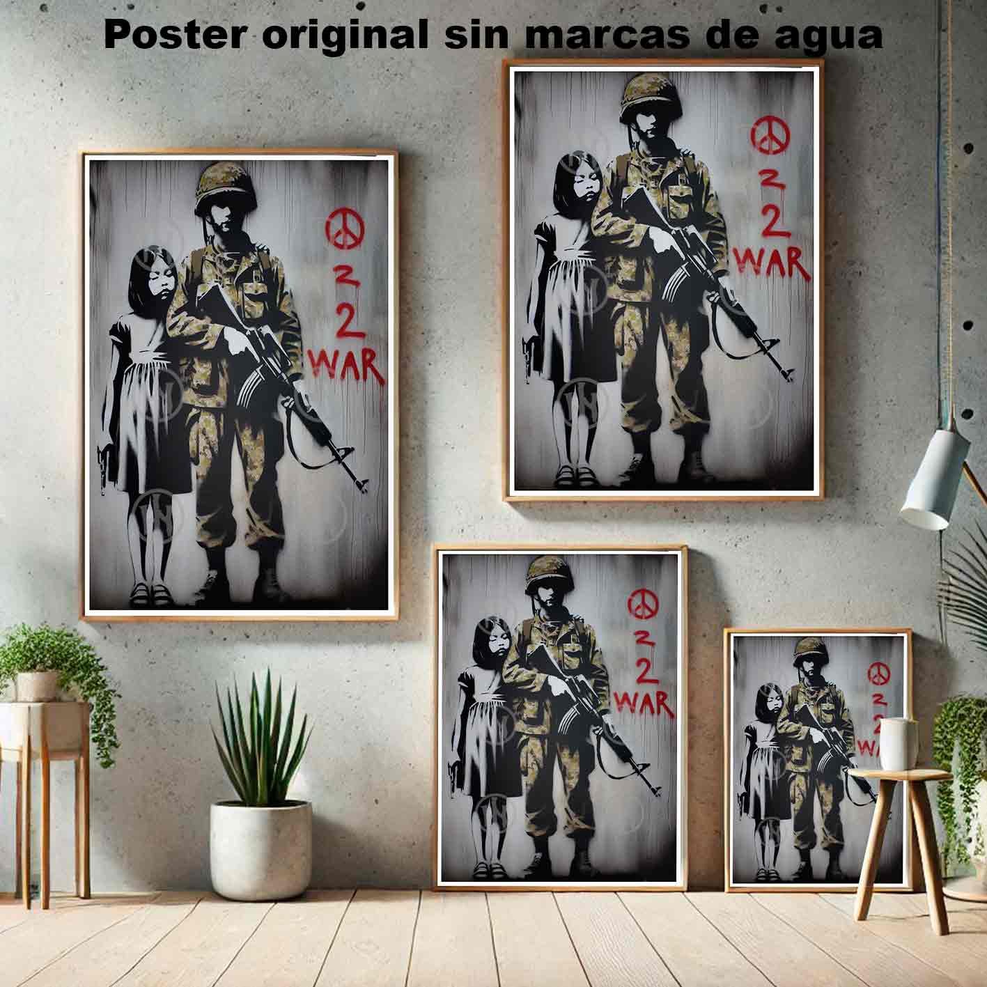 No a la Guerra Tatuajes Street Art Poster de Historia, No a la Guerra-El Póster Personalizado, Historia Nuestra