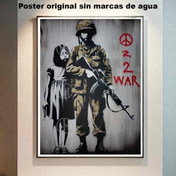 No a la Guerra Tatuajes Street Art Poster de Historia, No a la Guerra-El Póster Personalizado, Historia Nuestra