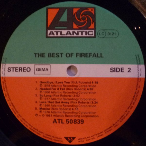 Country Rock, Firefall, Folk Rock, LP, Pop Rock | Historia Nuestra