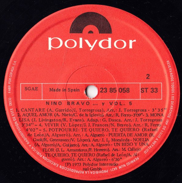 Ballad, LP, Nino Bravo, Vocal | Historia Nuestra