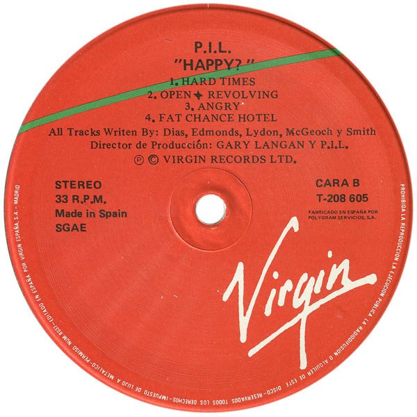 Alternative Rock, LP, Public Image Limited | Historia Nuestra