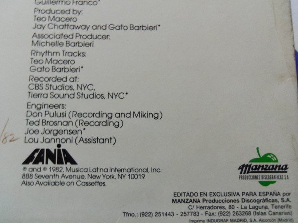 Contemporary Jazz, Free Jazz, Gato Barbieri, Latin Jazz, LP, SoulJazz | Historia Nuestra