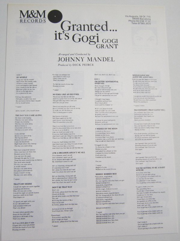Gogi Grant, LP, Vocal | Historia Nuestra