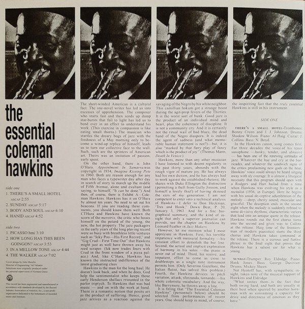 Coleman Hawkins, Hard Bop, LP | Historia Nuestra