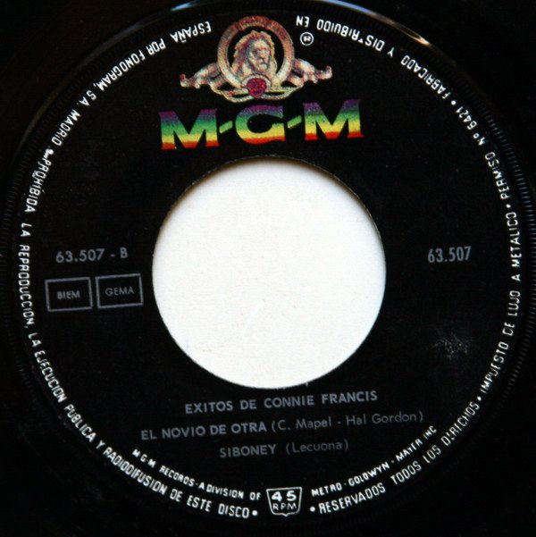 7 inch, Connie Francis, Vocal | Historia Nuestra