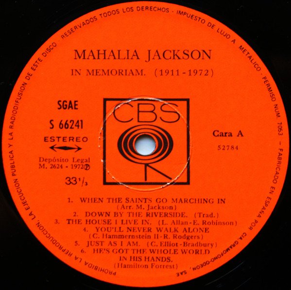 Gospel, LP, Mahalia Jackson | Historia Nuestra