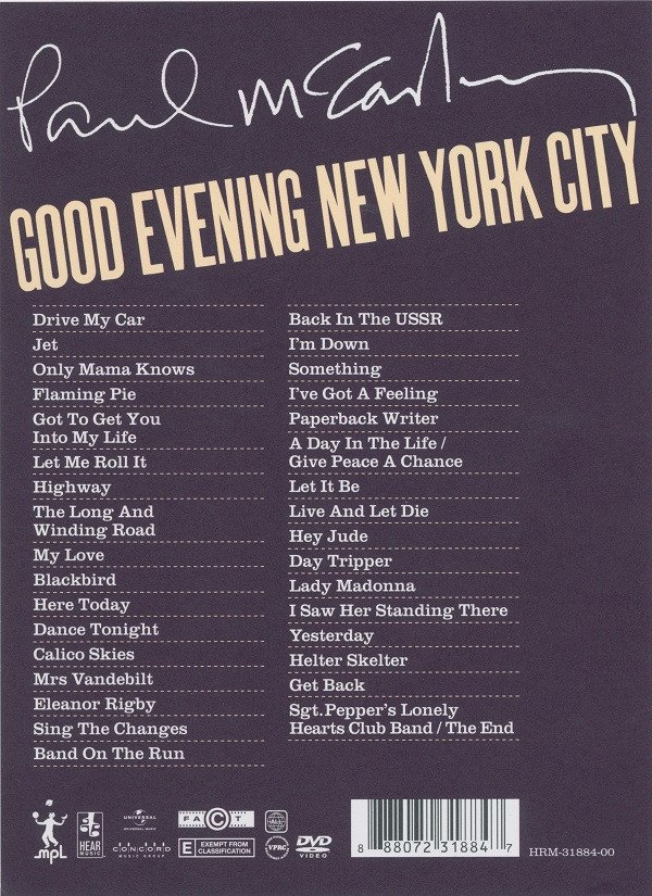 Paul McCartney Good Evening New York City-2xCD | CDs de Música | Historia Nuestra CD, Paul McCartney, Pop Rock, Rock Roll | Historia Nuestra