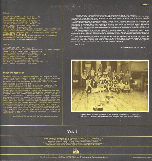 Catalan Music, Folk, Jordi Fàbregas / Xavier Batllés / Josep Cabré I L'Harmònica Brava*, LP | Historia Nuestra