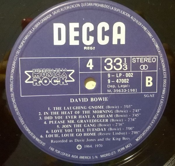 David Bowie, LP, Pop Rock | Historia Nuestra