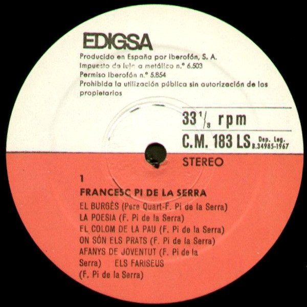 Catalan Music, Francesc Pi De La Serra, LP, Nueva Cancion | Historia Nuestra