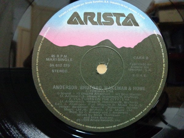 12 inch, Anderson Bruford Wakeman Howe, Art Rock, Prog Rock | Historia Nuestra