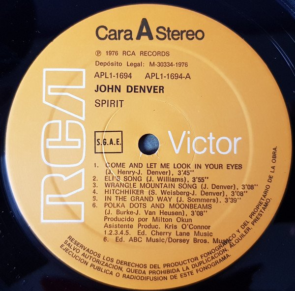 Country, Folk, John Denver, LP, Soft Rock | Historia Nuestra