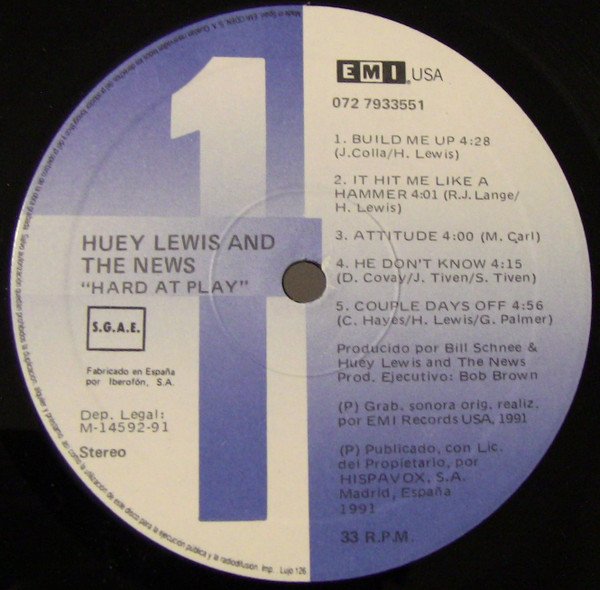 Blues Rock, Country Rock, Huey Lewis And The News*, LP | Historia Nuestra