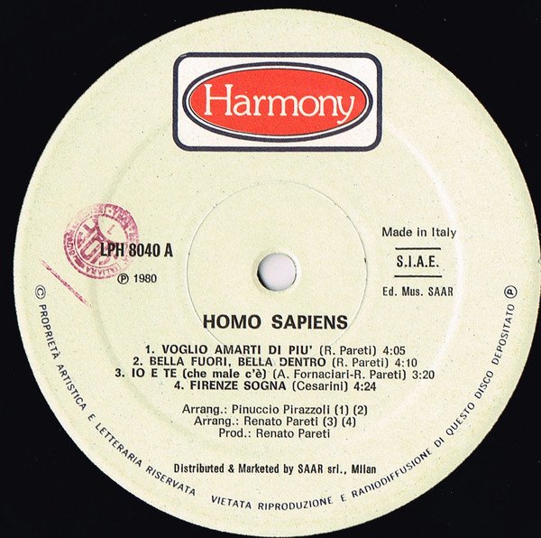 EuroDisco, Homo Sapiens, LP, Pop Rock | Historia Nuestra