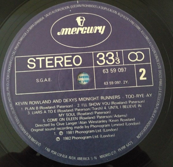Dexys Midnight Runners, Kevin Rowland, LP, New Wave, Pop Rock | Historia Nuestra
