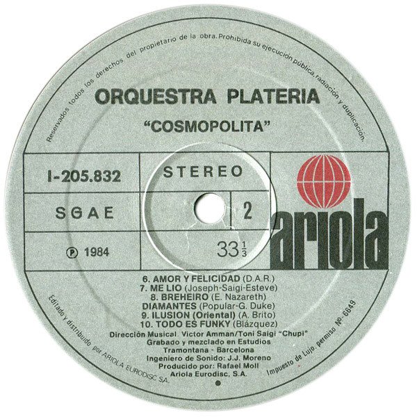Conjunto, Funk, LP, Orquestra Plateria, Pachanga, Salsa | Historia Nuestra