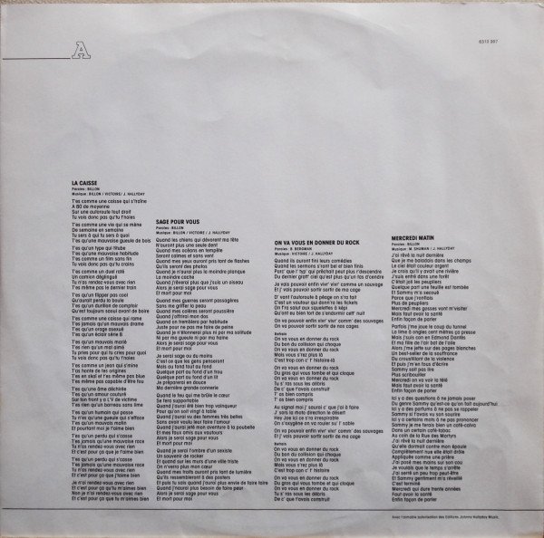 Chanson, Hallyday*, LP, Rock Roll | Historia Nuestra