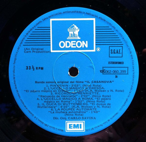 LP, Nino Rota, Soundtrack | Historia Nuestra