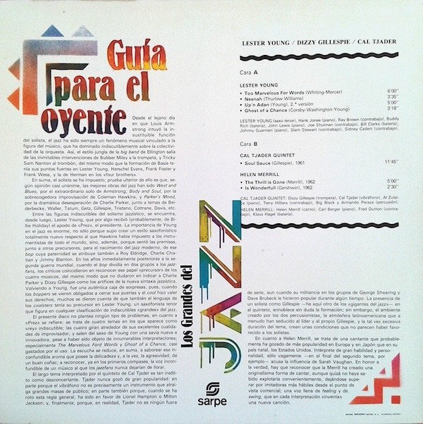 Bop, Latin Jazz, Lester Young / Dizzy Gillespie / Cal Tjader, LP | Historia Nuestra