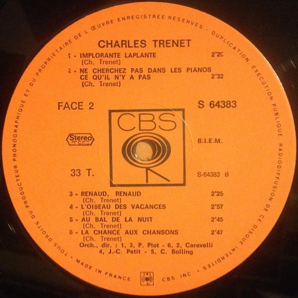 Chanson, Charles Trenet, LP | Historia Nuestra