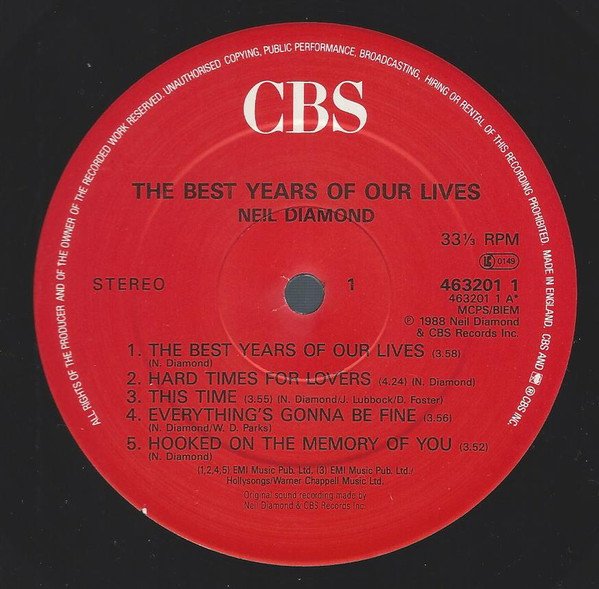 Ballad, LP, Neil Diamond, Pop Rock | Historia Nuestra