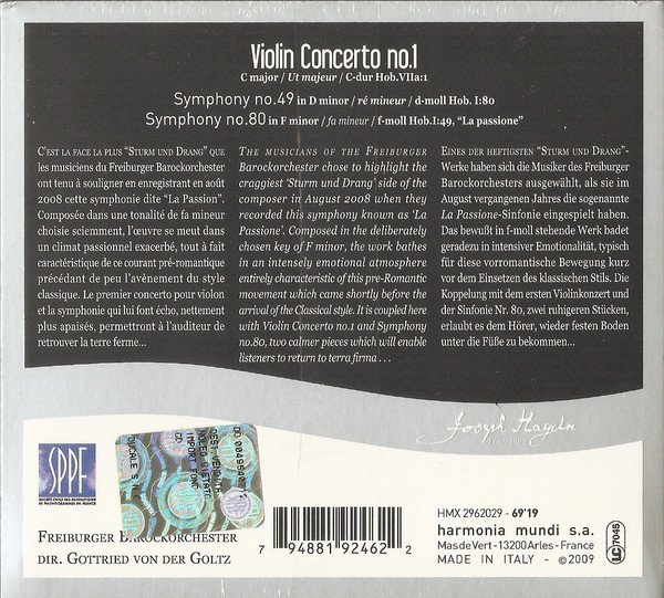 CD, Classical, Freiburger Barockorchester, Gottfried Von Der Goltz, Joseph Haydn | Historia Nuestra