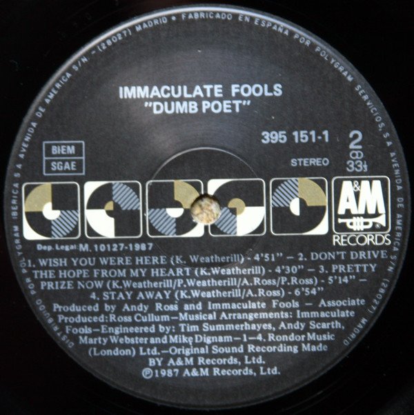 Immaculate Fools, LP, New Wave | Historia Nuestra