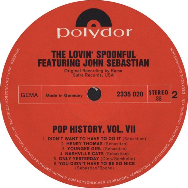 LP, The Lovin' Spoonful Featuring John Sebastian | Historia Nuestra