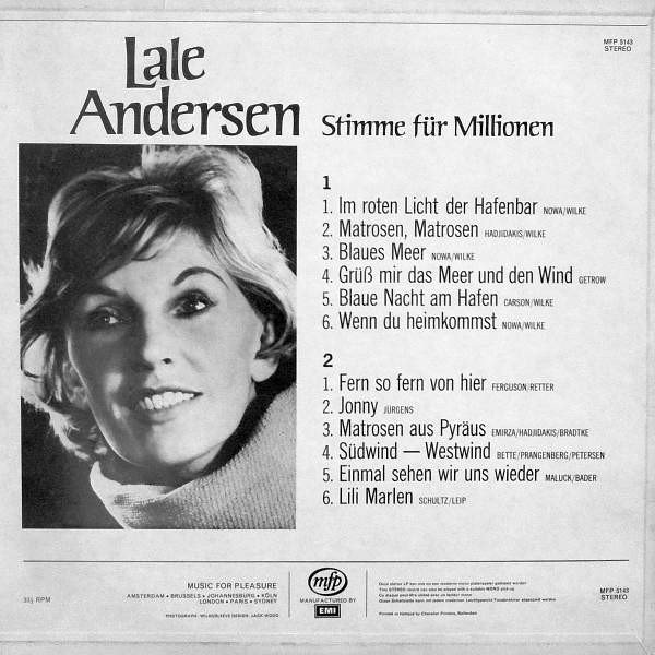 Lale Andersen, LP, Schlager | Historia Nuestra